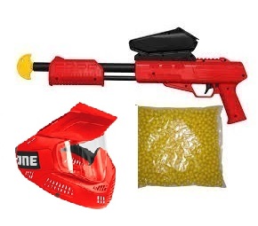 Kids Markierer Blaster / Shotgun cal. 50, inkl. Loader, Maske & 250 Paintballs - Rot - Kostenloser Versand*